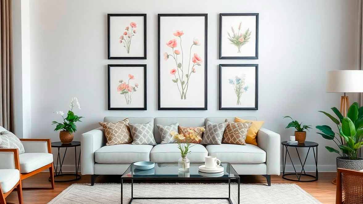 Cuadros botánicos con flores y plantas